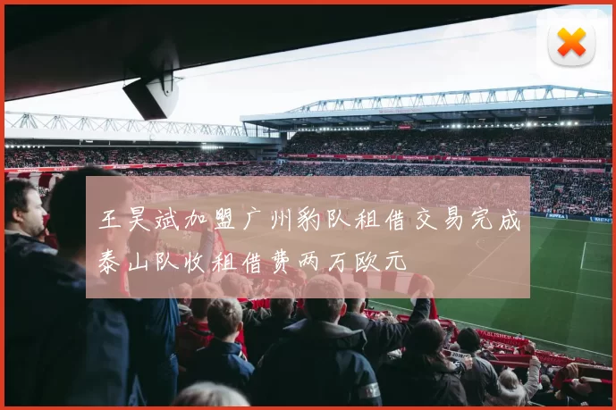 王昊斌加盟广州豹队租借交易完成泰山队收租借费两万欧元